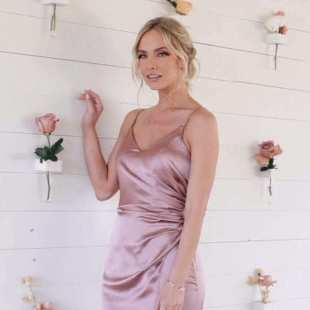 Revelry Rory Satin Bridesmaid Dress - Rose Quartz 2 Regular